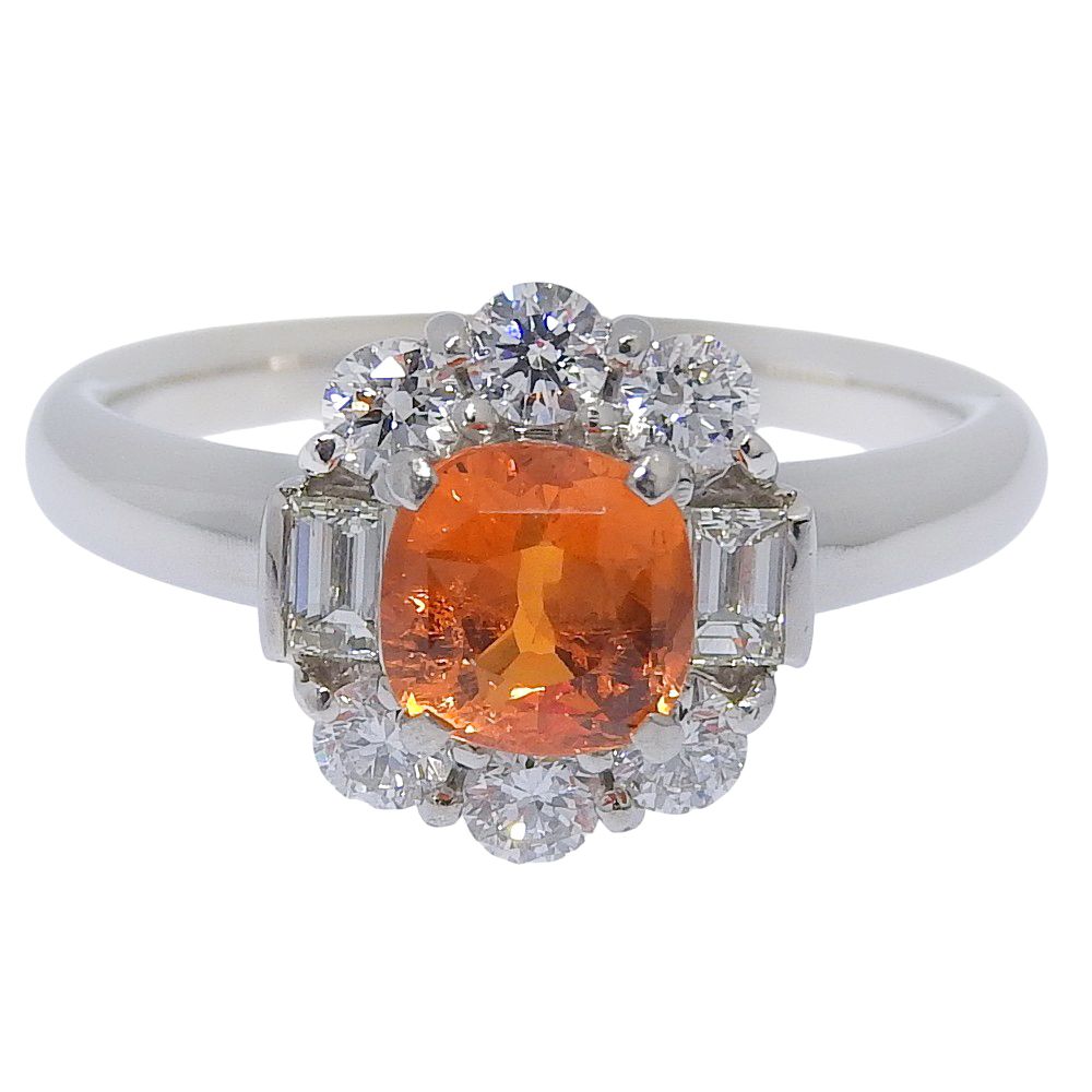 本物保証】 鑑付 新品同様 天然ガーネット リング 約5.7g プラチナ