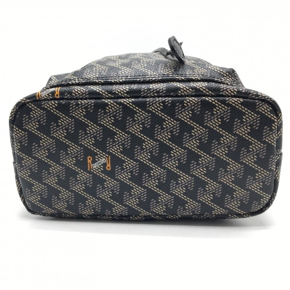 美品】レザレクション 2WAYカートバッグ 黒×ベージュ系 ストア 総柄