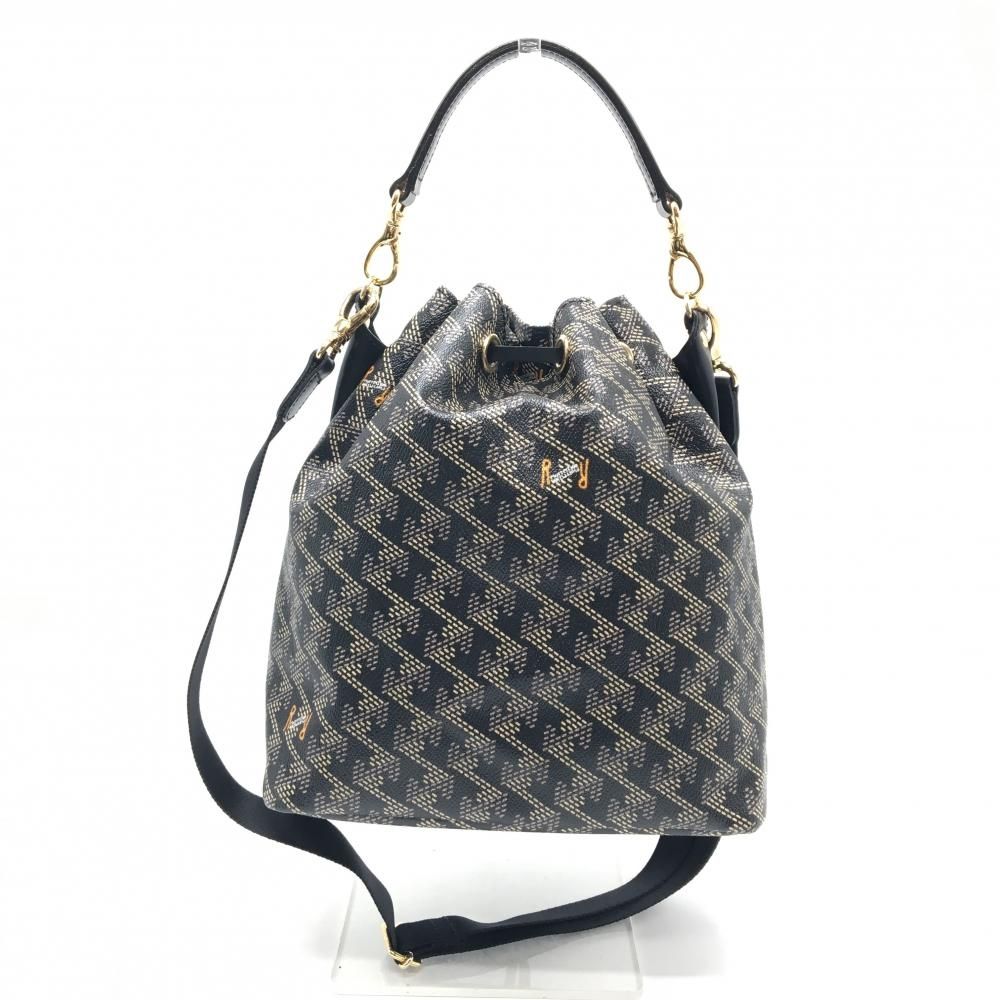 美品】レザレクション 2WAYカートバッグ 黒×ベージュ系 ストア 総柄