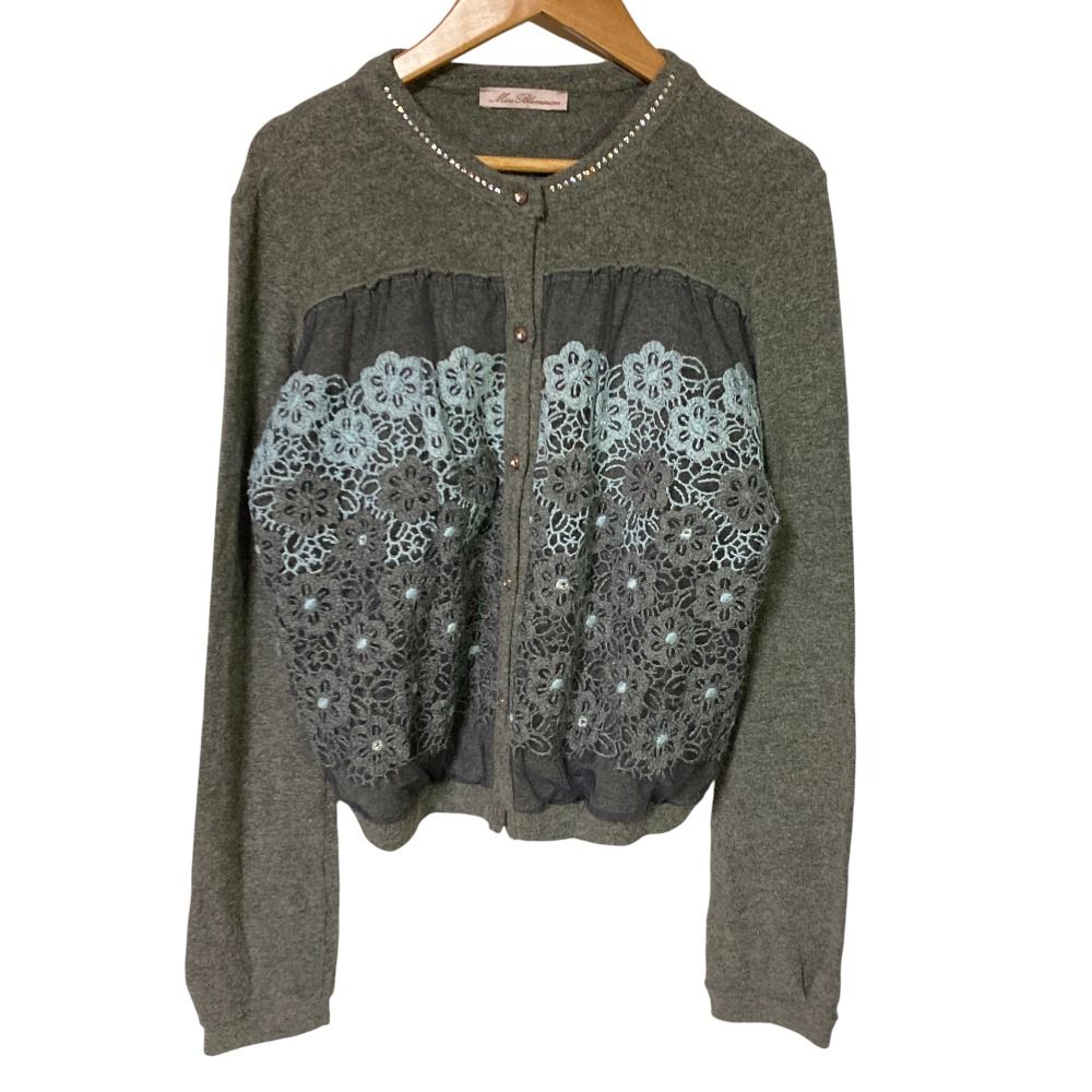 良品 Miss Blumarine ミスブルマリン レースドッキングニット