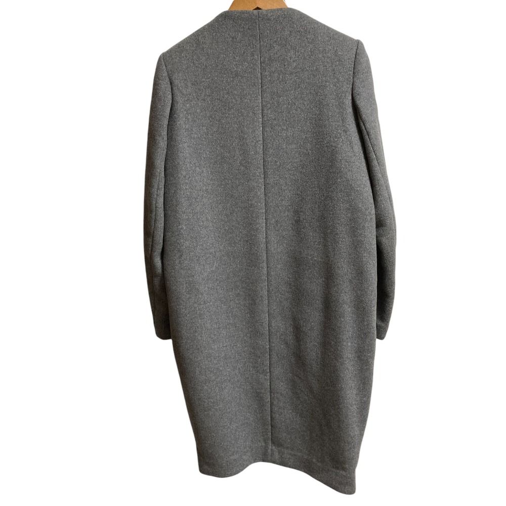 美品 ENFOLD エンフォルド ウール ノーカラーコート サイズ36 グレー