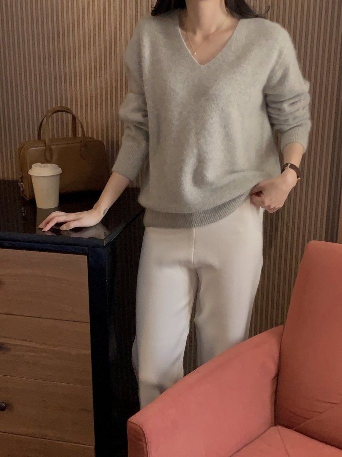 ラクーンホールガブニット ウール モダン シンプル ベーシック デイリー カジュアル ミシー アーバン フェミニン