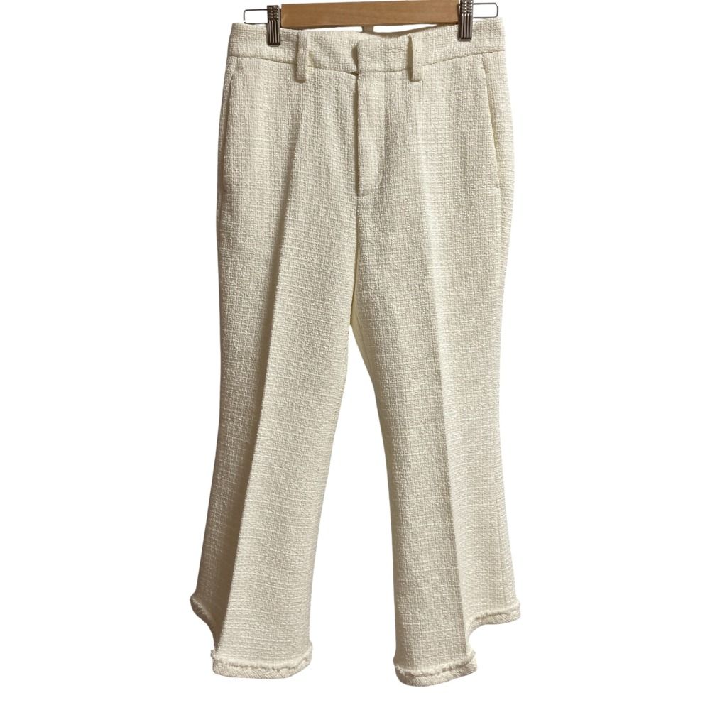 ディースクエアード ツイードロングパンツ サイズ36 ホワイト レディース 古着