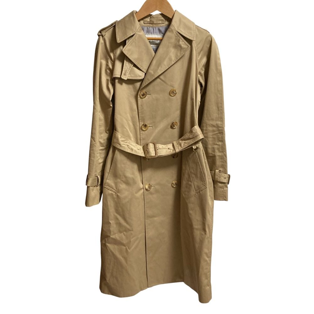ドゥーズィエムクラス ギャバ トレンチコート S 裏地ストライプ ベージュ 良品 Deuxieme classe ドゥーズィエムクラス 裏地ストライプ トレンチ