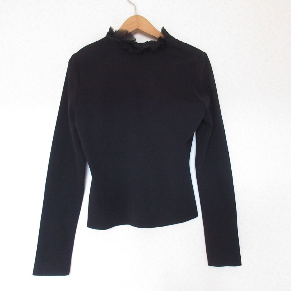 美品 FOXEY フォクシー シフォンフリル ニットボレロ カーディガン 40