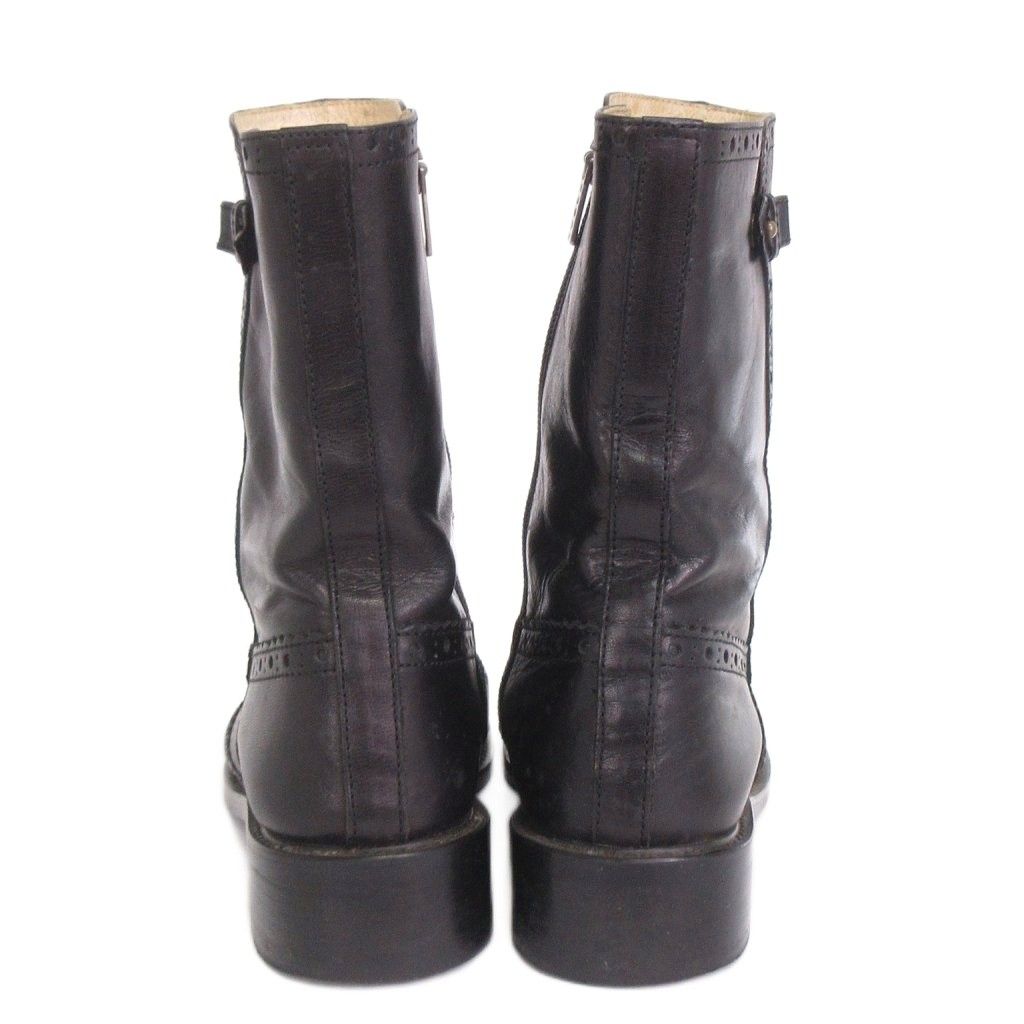 リーガル REGAL ショートブーツ レザー メダリオン サイドジップ 黒