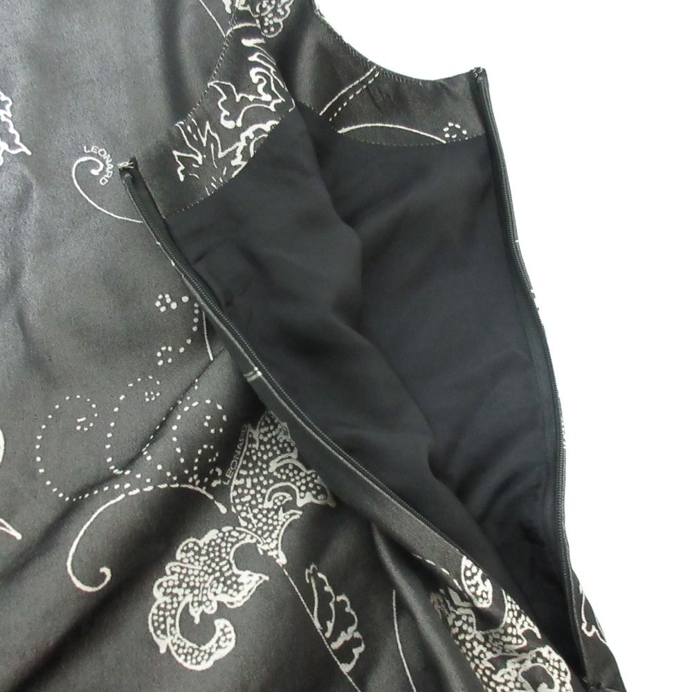 美品 LEONARD レオナール キーネック フラワージャガード シルク