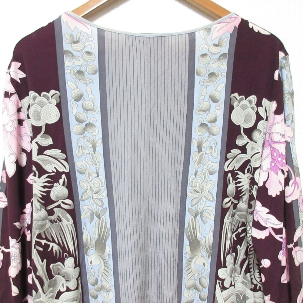 LEONARD レオナールパリ フラワープリント シルク カットソー サイズ46