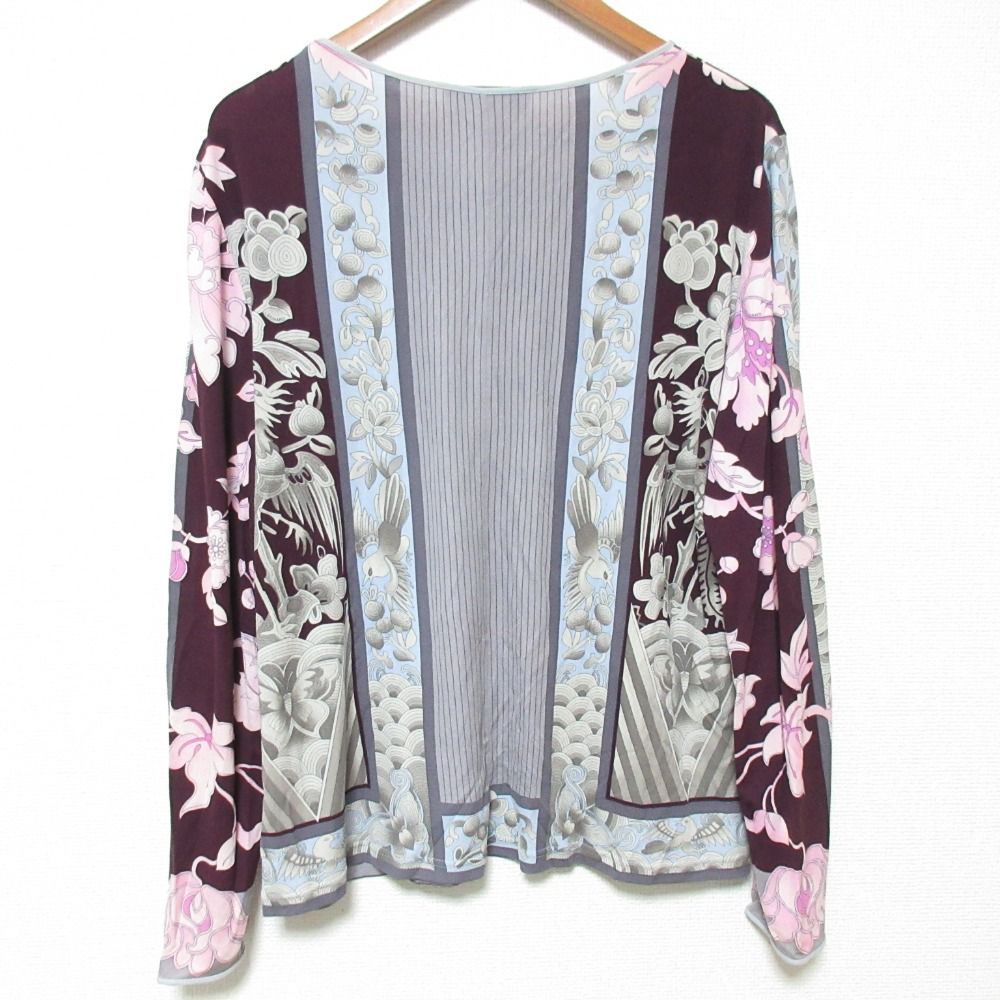 LEONARD レオナールパリ フラワープリント シルク カットソー サイズ46