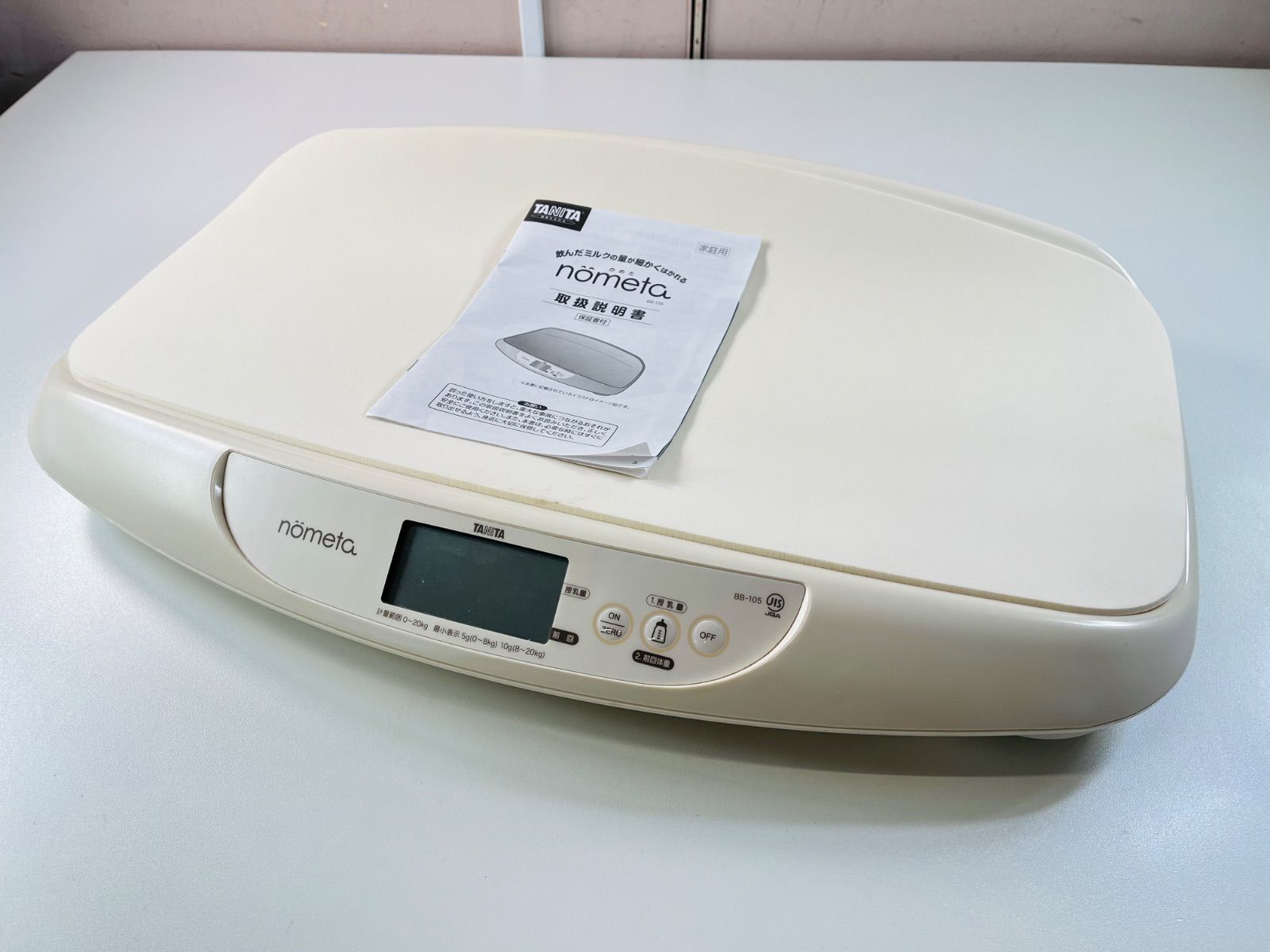美品 動作確認済み TANITA タニタ nometa 授乳量機能付ベビースケール BB-105 体重計 専用マット 取扱説明書付 中古品 管理2M114