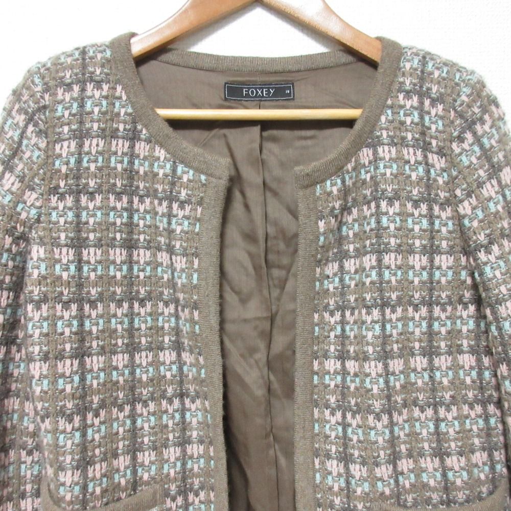 FOXEY カシミヤニットジャケット 美品 FOXEY フォクシー カシミヤ ニット ジャケット 29411 サイズ38