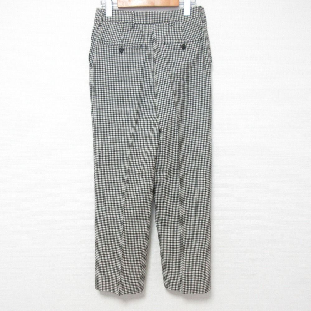 miumiu ミュウミュウ モデル ギンガムチェック スラックスパンツ MP 1589 サイズ36 ブラック レディース 古着