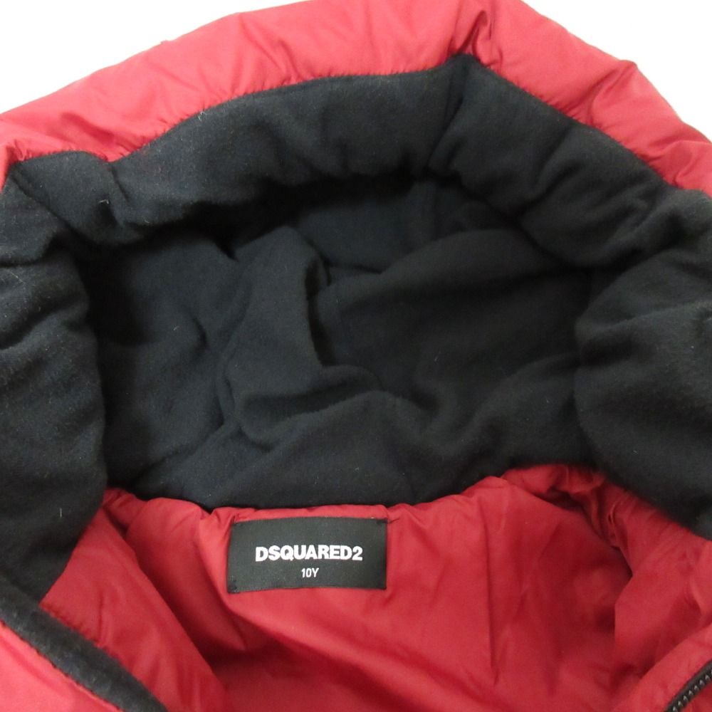  ディースクエアード ナイロン ダウンジャケット サイズ10 Y レッド キッズ 古着 ダウンコート 中綿コート コート
