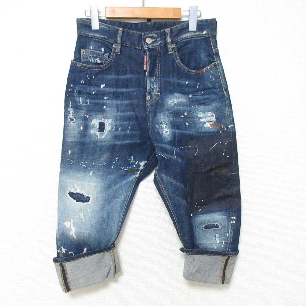 ディースクエアード Kawaii リペアデニムパンツ ジーンズ サイズ34 ブルー レディース 古着