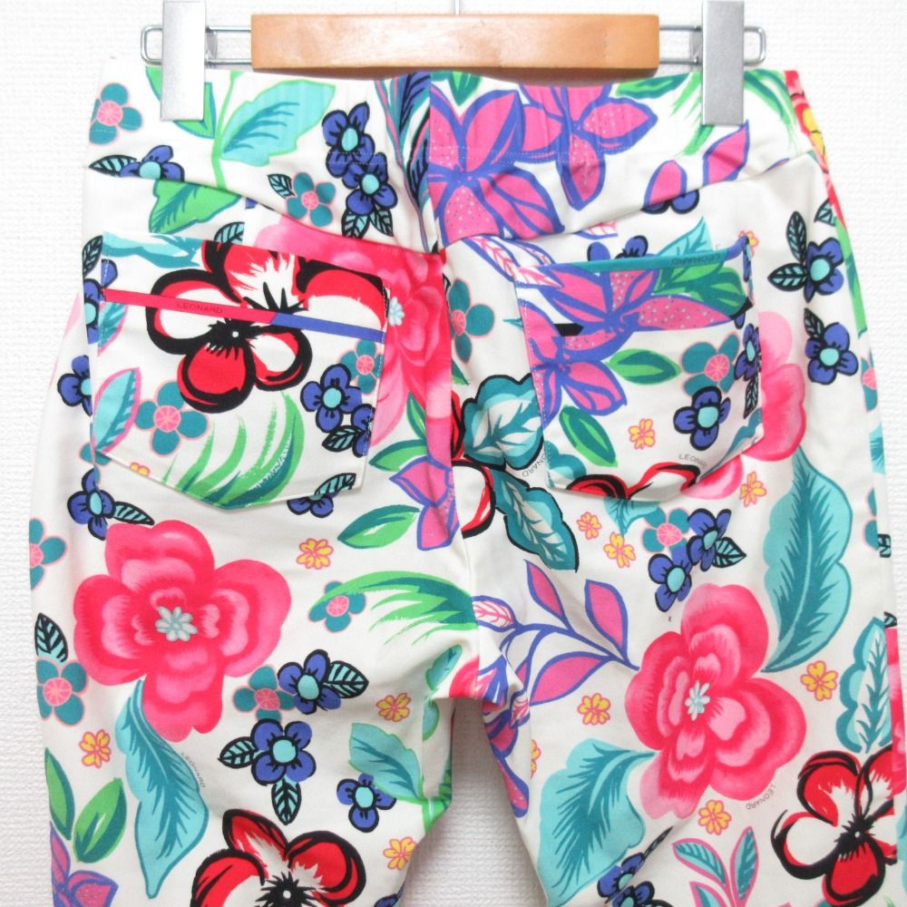 レオナール SPORT パンツ サイズ42 花柄 パフューム柄 ストレッチ レオナール SPORT パンツ サイズ42 花柄 パフューム柄 ストレッチ