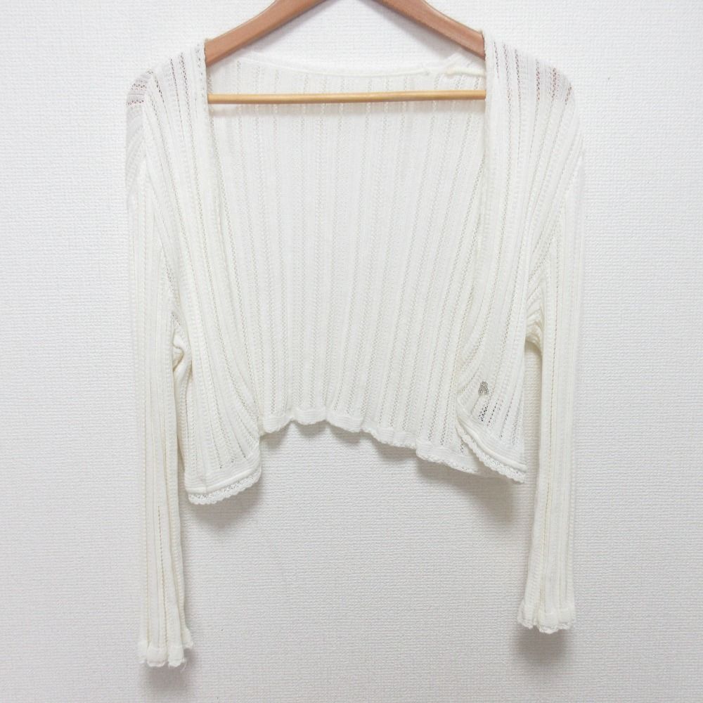 Léonard カーディガン ホワイト 良品 LEONARD レオナール レーシーニット ボレロ クロップド