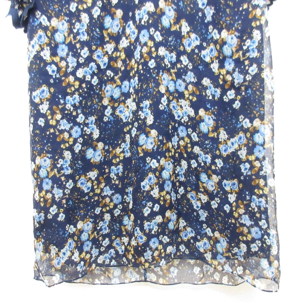 美品 DSQUARED2 ディースクエアード フラワープリント ジョーゼットブラウス サイズ36 ブルー レディース 古着 中古 USED 美品 DSQUARED2 ディースクエアード フラワープリント ジョーゼット