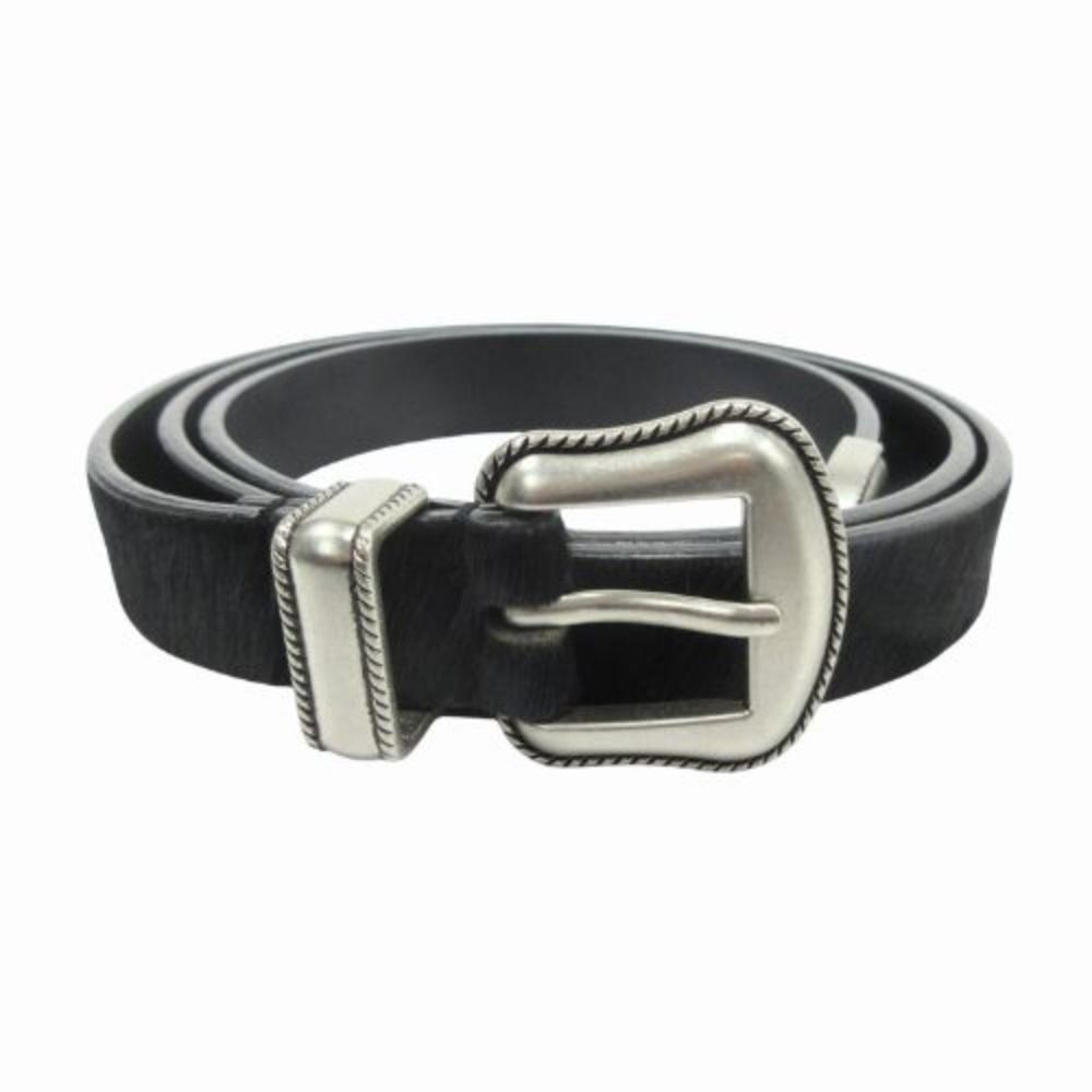 WRANGLER ラングラー ウエスタン ベルト ハラコ レザー 黒 ブラック メンズ 古着