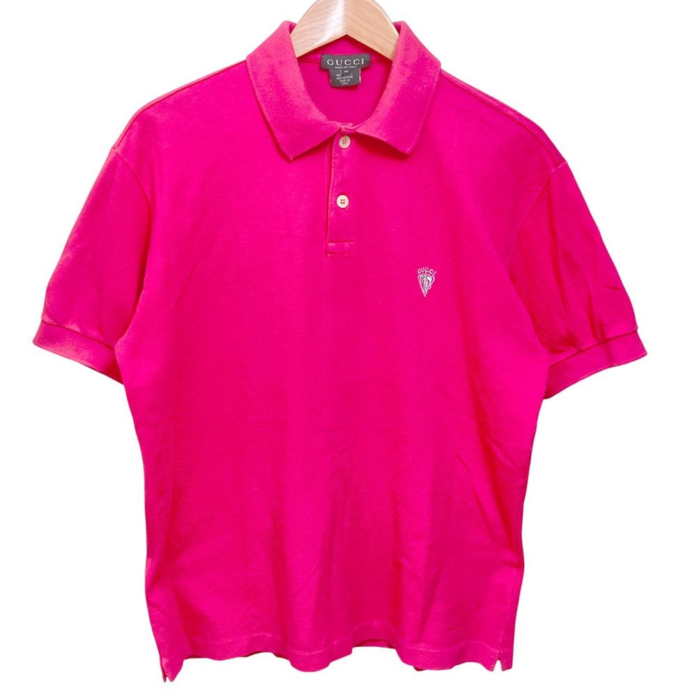 良品 GUCCI グッチ トムフォード期 鹿の子ポロシャツ サイズM ピンク