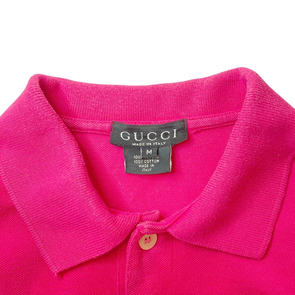 良品 GUCCI グッチ トムフォード期 鹿の子ポロシャツ サイズM ピンク