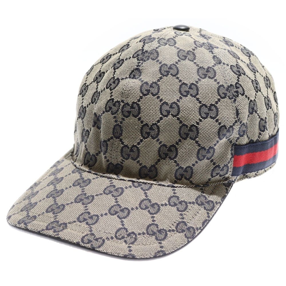 GUCCI グッチ GGキャンバス シェリーライン ベースボールキャップ 帽子 ベージュ 200035