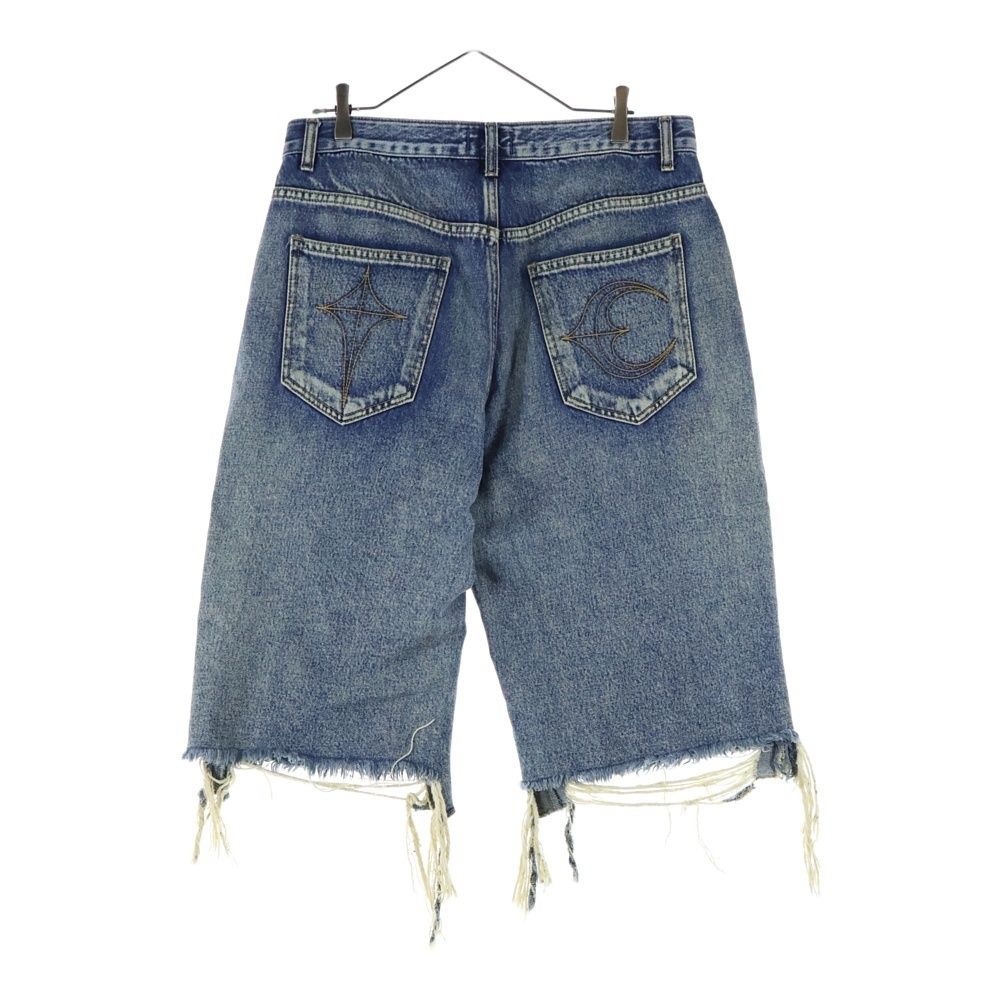THUG CLUB サグクラブ DOUBLE KNEE DAMAGE SHORTS ダブルニー ダメージ デニムショーツ ハーフパンツ インディゴ