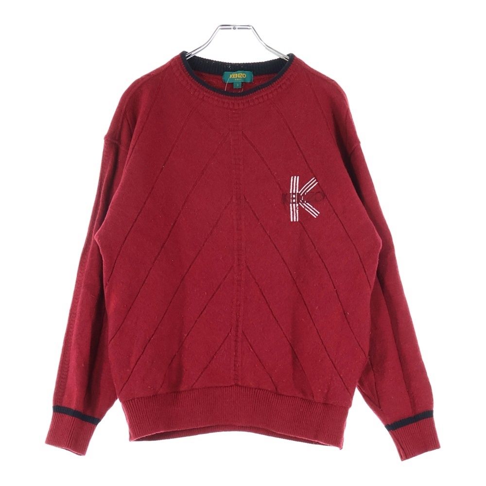 桜様 KENZO (ケンゾー) 胸ロゴデザイン カラー切り替え ニット セーター