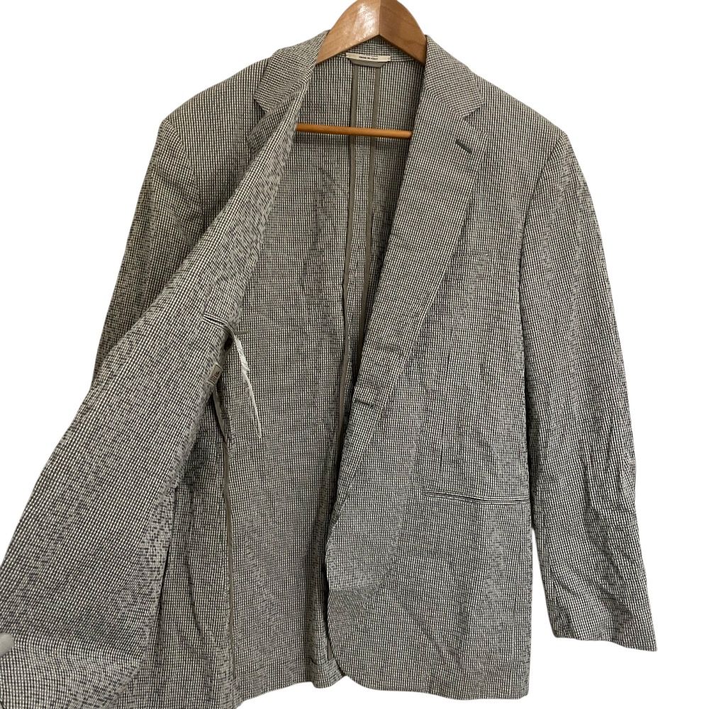 美品 HERMES エルメス チェック柄 シルクブレンド シアサッカー