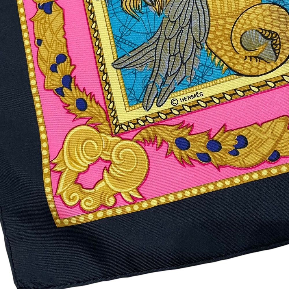  HERMES エルメス カレ90 Les Bissone De Venise ヴェニスの船祭り シルクスカーフ マルチ レディース 古着 ストール ショール 小物