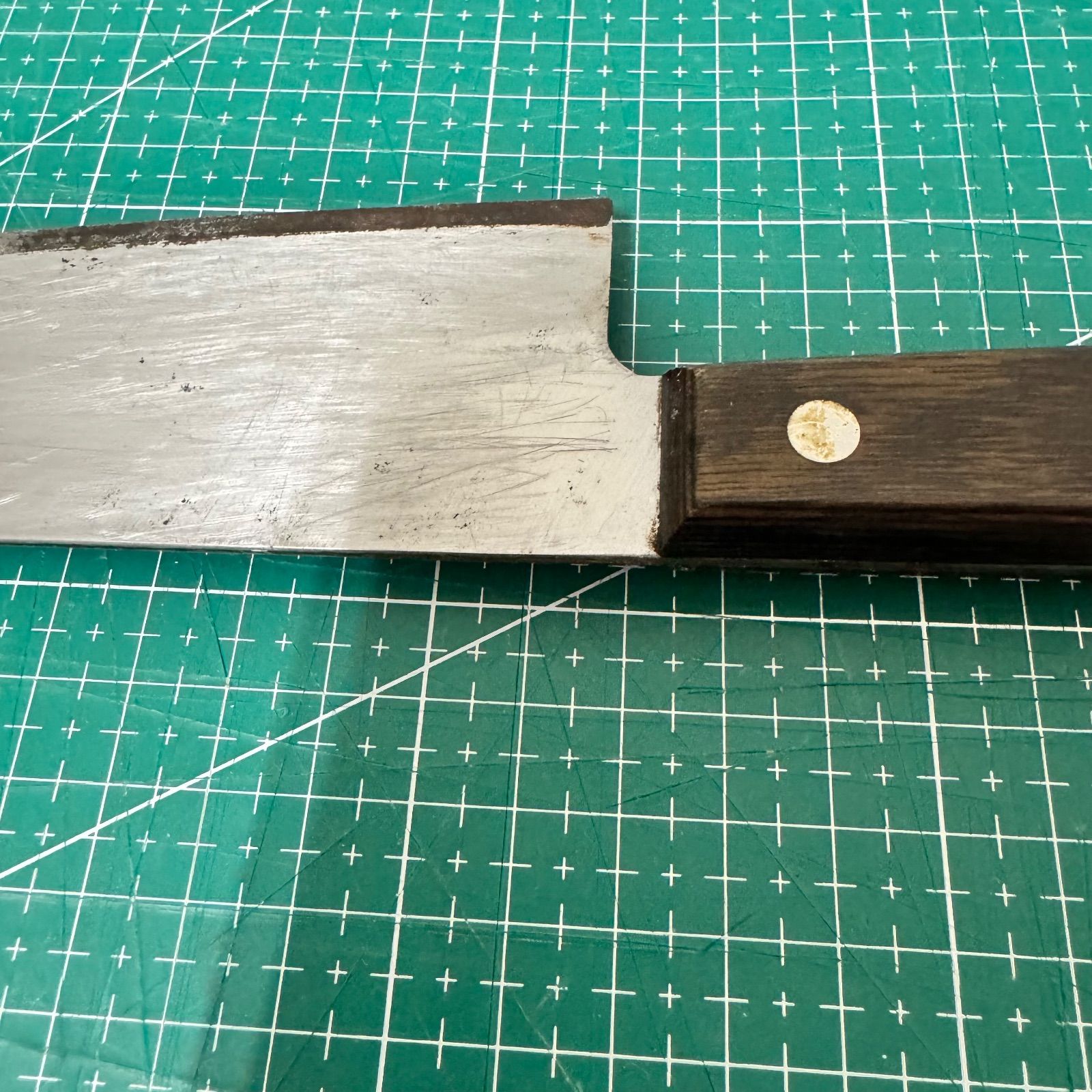 銘 堺屋真作☆本割込み☆三徳包丁☆165mm☆錆/切先欠けあり☆研ぎ直し