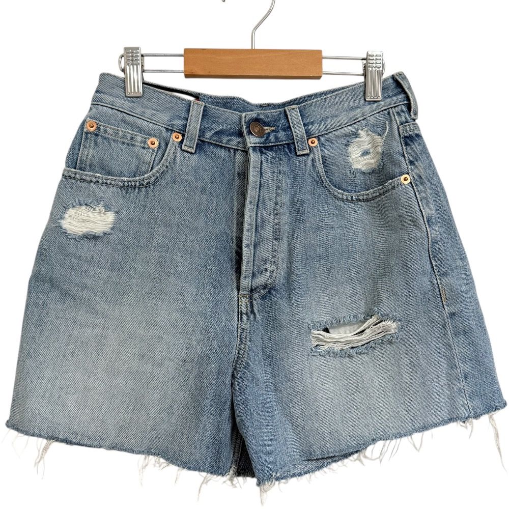 GUCCI グッチ キャット刺繍 カットオフ デニム ショートパンツ 24 インディゴブルー レディース 古着