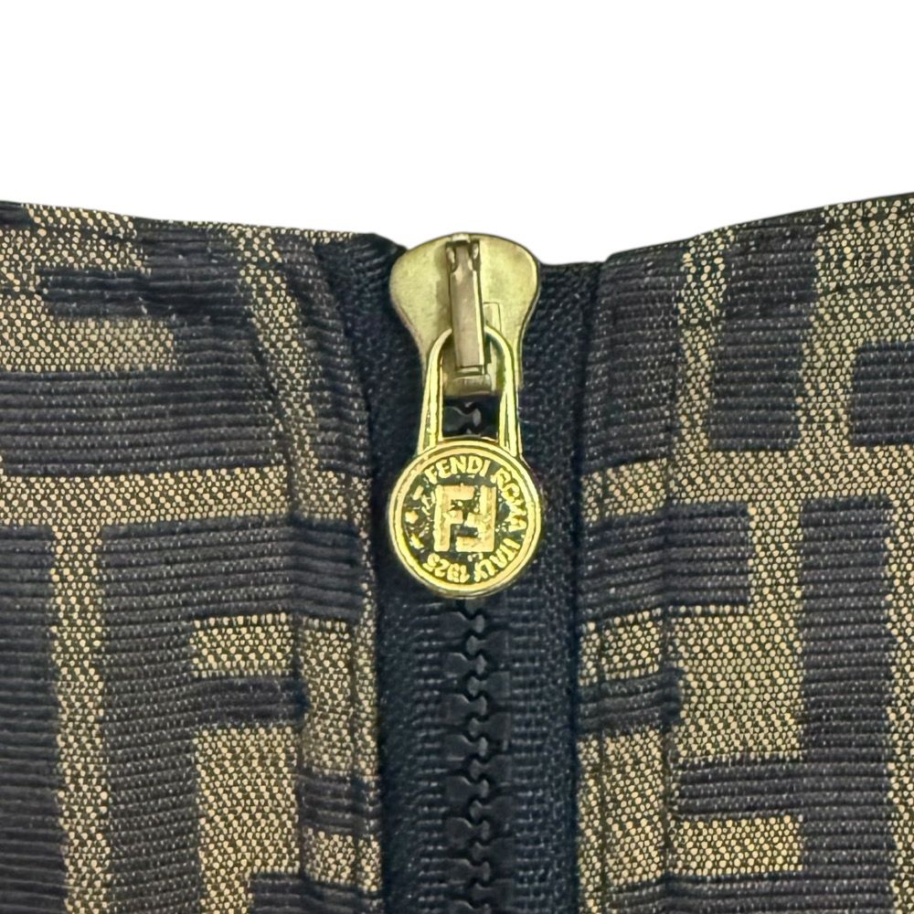 美品 FENDI フェンディ ヴィンテージ ズッカ柄 ミニ丈 台形スカート 24
