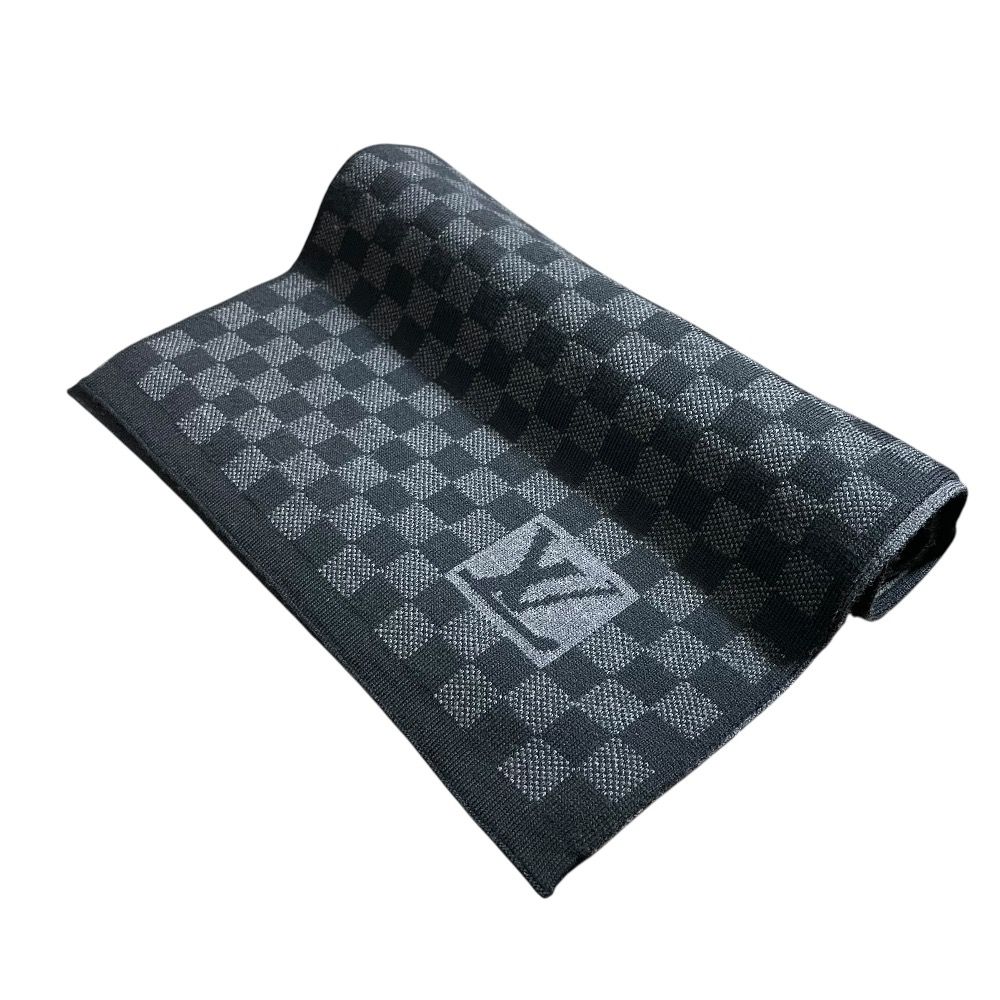 LOUIS VUITTON ルイヴィトン エシャルププティダミエ マフラー 402330 チャコールグレー メンズ 古着