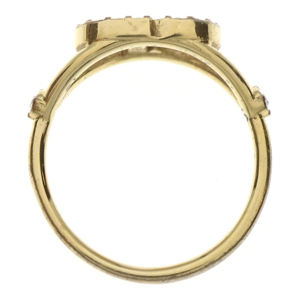 超大ぶり✨Christian Diorゴールド リング ラインストーン ロゴ CDロゴラインストーンイヤリング ゴールド ヴィンテージ|ディオール