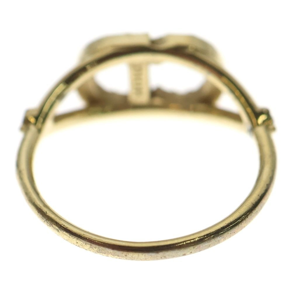 超大ぶり✨Christian Diorゴールド リング ラインストーン ロゴ CDロゴラインストーンイヤリング ゴールド ヴィンテージ|ディオール