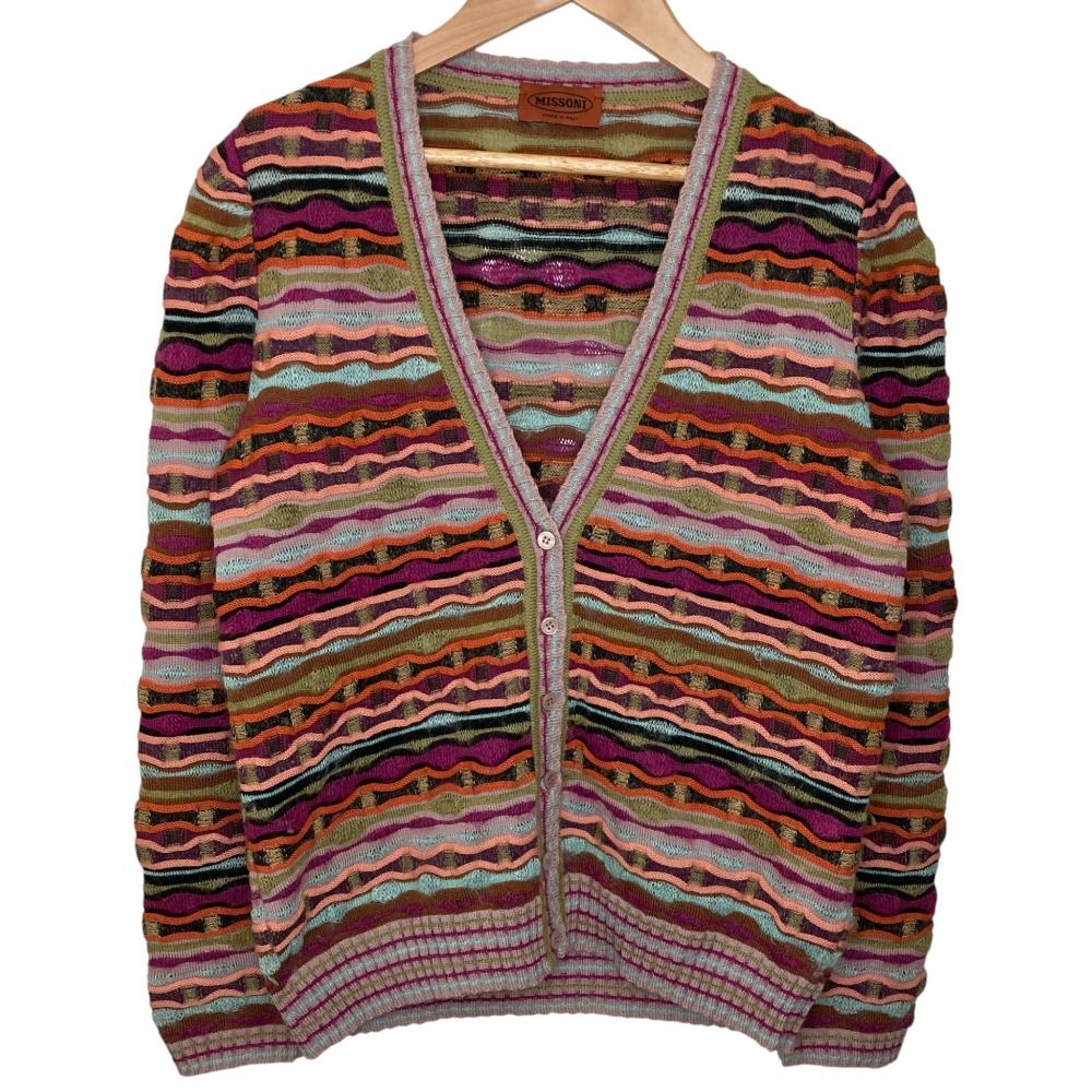 美品 Missoni ミッソーニ ニットカーディガン サイズ42 マルチカラー