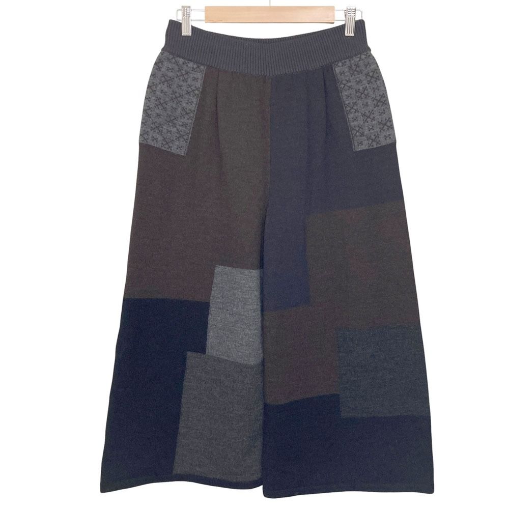 美品 FUGAFUGA フーガフーガ 佐藤繊維 クロップド ワイドニットパンツ