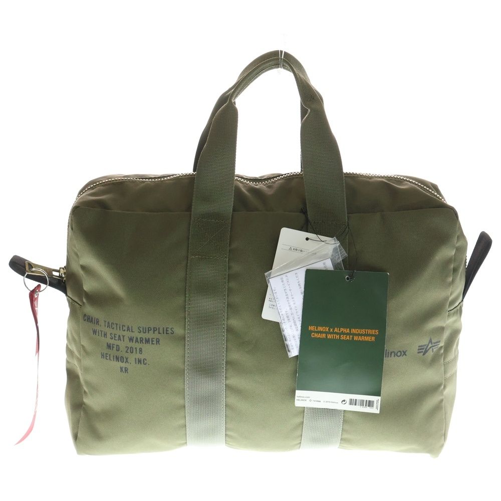 ALPHA アルファ インダストリーズ Helinox ヘリノックス ナイロンジップ トート ハンドバッグ カーキ TZ 1028 003