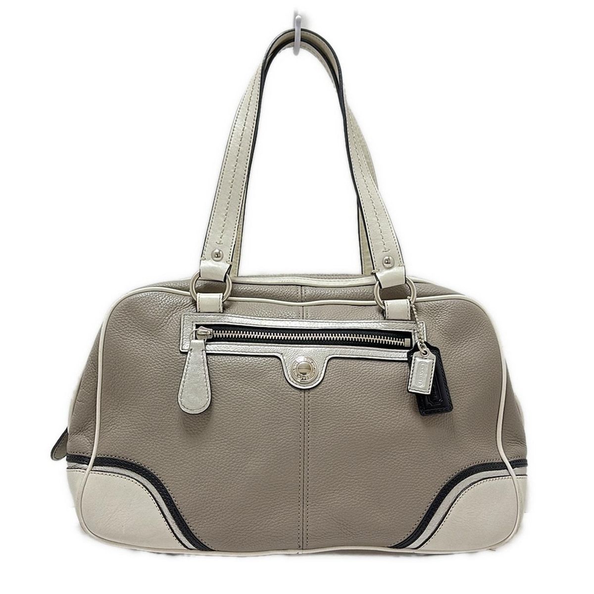 COACHコーチ 2WAY ハンドバッグ 肩掛けショルダー レザー ベージュ 茶 