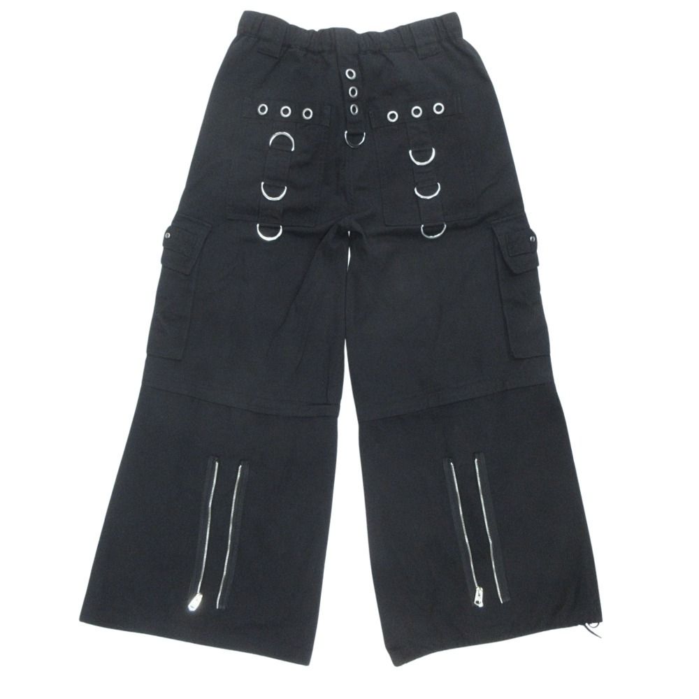 REFLEM レフレム 2 way ワイド ボンテージ カーゴ パンツ ボトムス RF 23 C 22 フリーサイズ 黒 ブラック レディース 古着