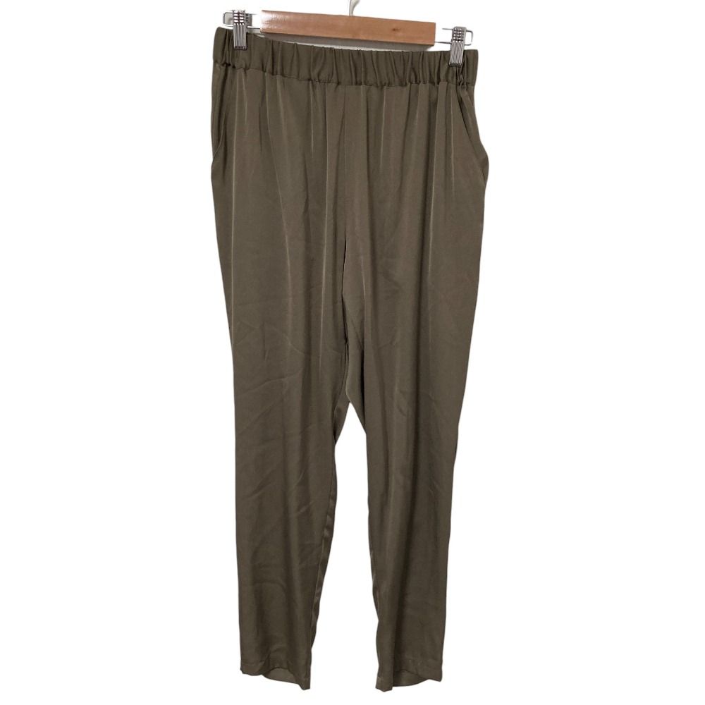 ♥ MUSE de Deuxieme Classe ミューズ ドゥーズィエムクラス シルクサテンパンツ 36 カーキブラウン レディース 古着