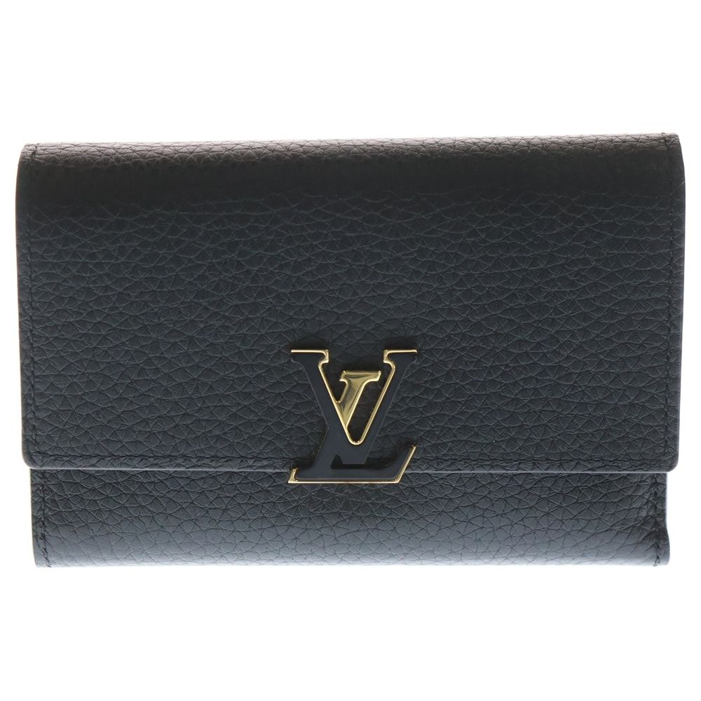 LOUIS VUITTON ルイヴィトン ポルトフォイユ カプシーヌX コンパクトウォレット 三つ折り財布 ブラック レザー M 68587 ゴールド金具