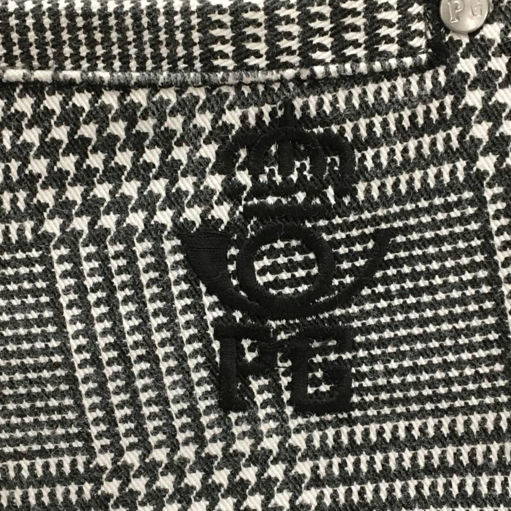 新品 パーリーゲイツ ブリスターチェックジャガード ゴルフパンツ (4/M)Ⓗ パーリーゲイツ パンツ 黒×白 グレンチェック ストレッチ メンズ 4(M