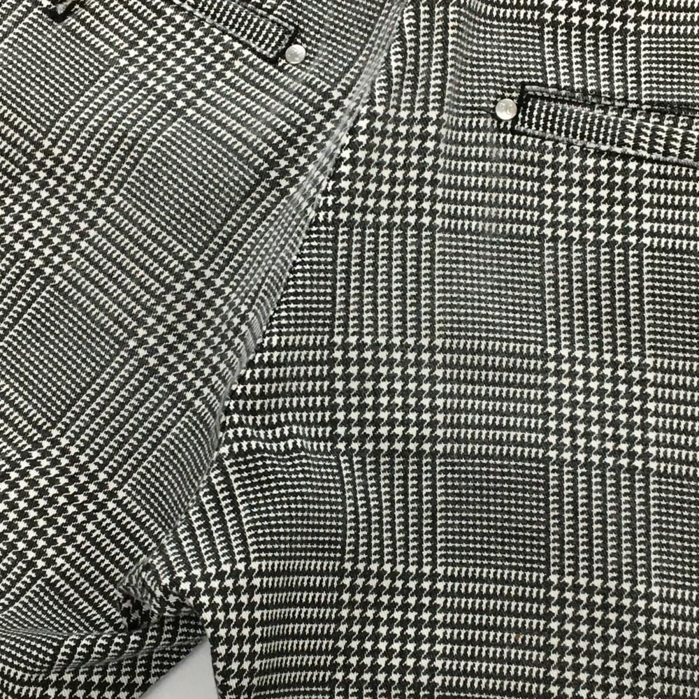 パーリーゲイツ パンツ 黒×白 グレンチェック ストレッチ メンズ 4(M