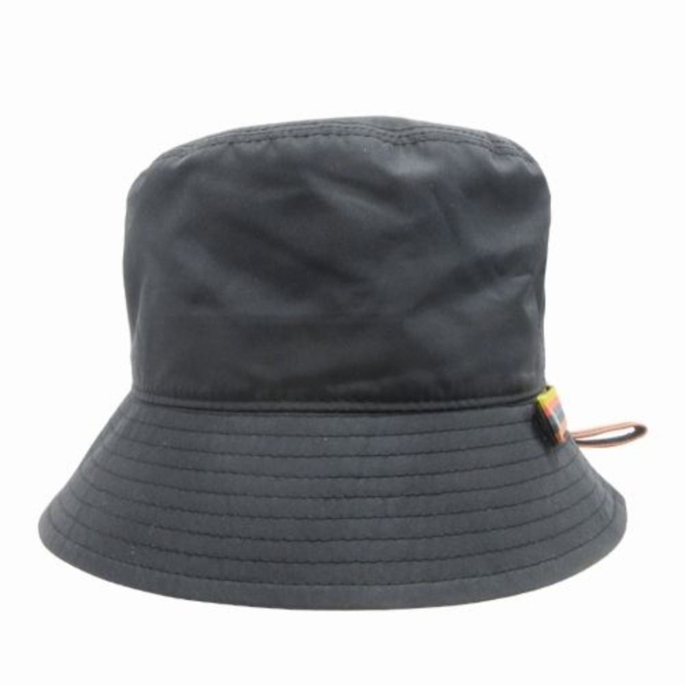 PAUL SMITH ポールスミス ブライトストライプポイント ポータブル バケット ハット 帽子 サイズF 黒 ブラック メンズ レディース 古着