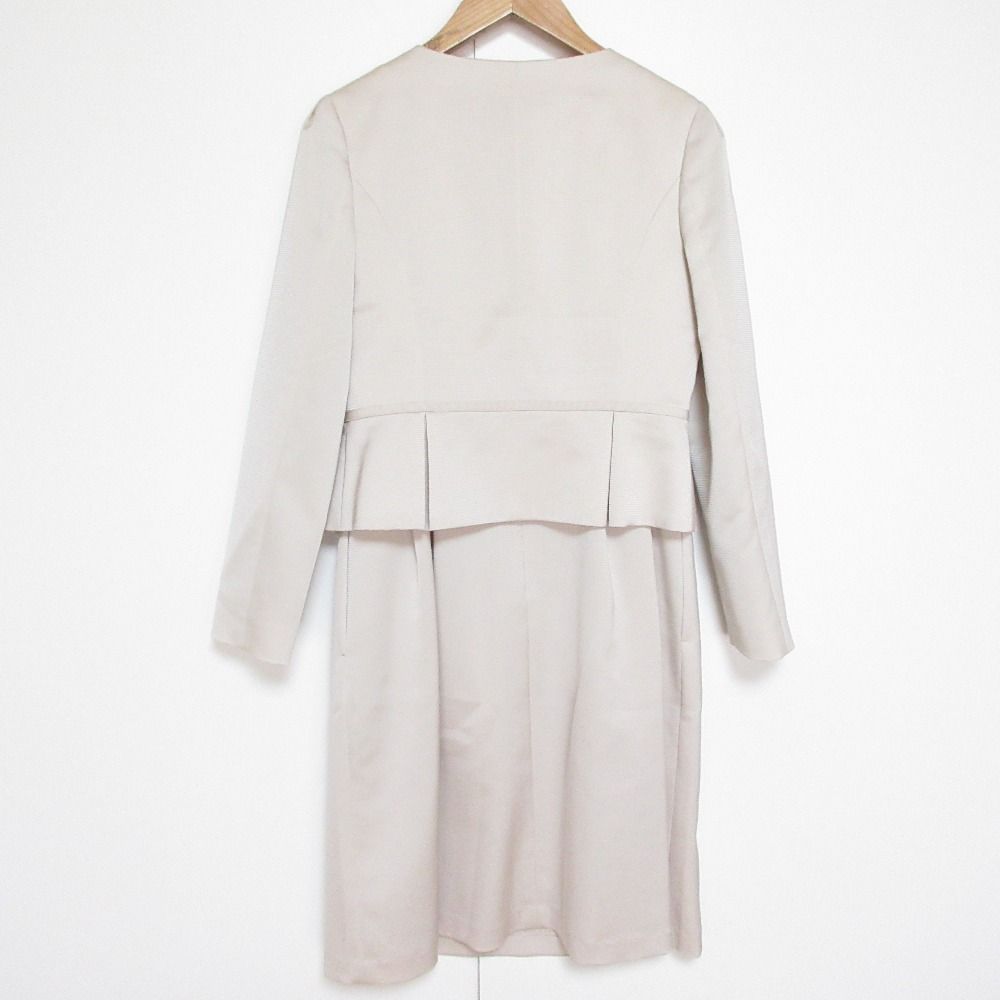 TOCCA トッカ リボン ノー ジャケット ノースリーブ ワンピース スーツ アンサンブル サイズ0 ベージュ レディース 古着