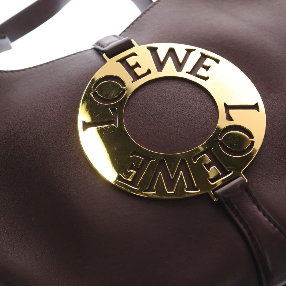 LOEWE ロエベ ショルダーバッグ ミニバッグ ワインレッド ボルドー レザー ゴールド金具 LOEWE - LOEWE ロエベ ショルダーバッグ ミニバッグ ワインレッド