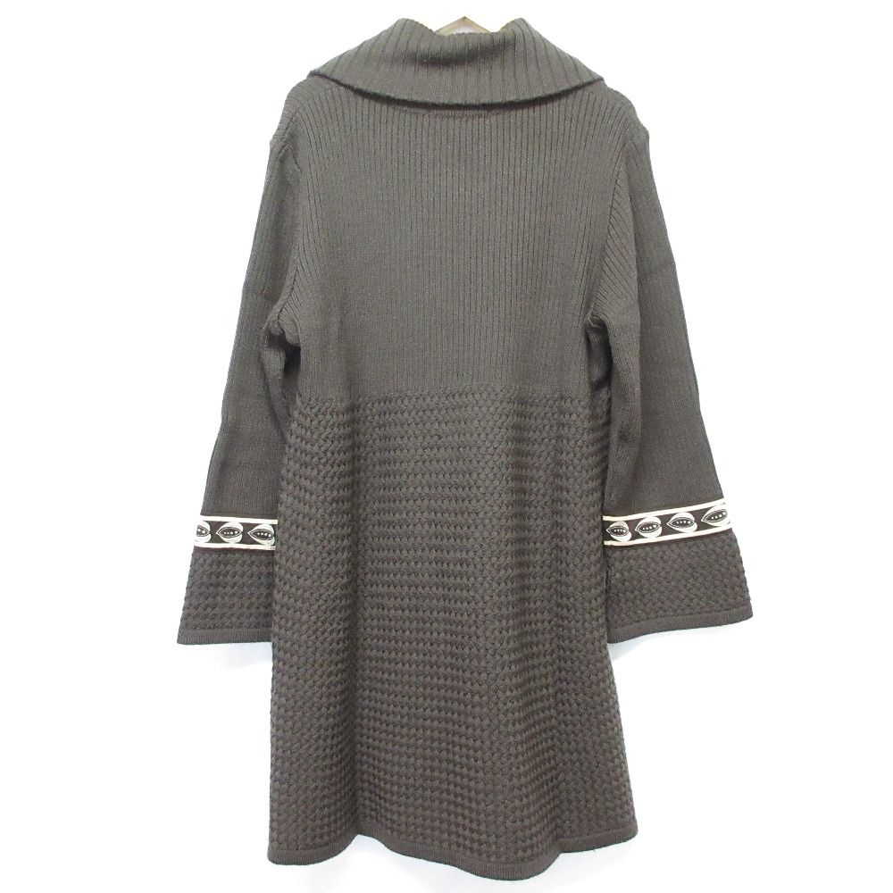 LEONARD FASHION レオナールシルクコート 良品 LEONARD FASHION レオナール シルクブレンド ビッグカラー ニット