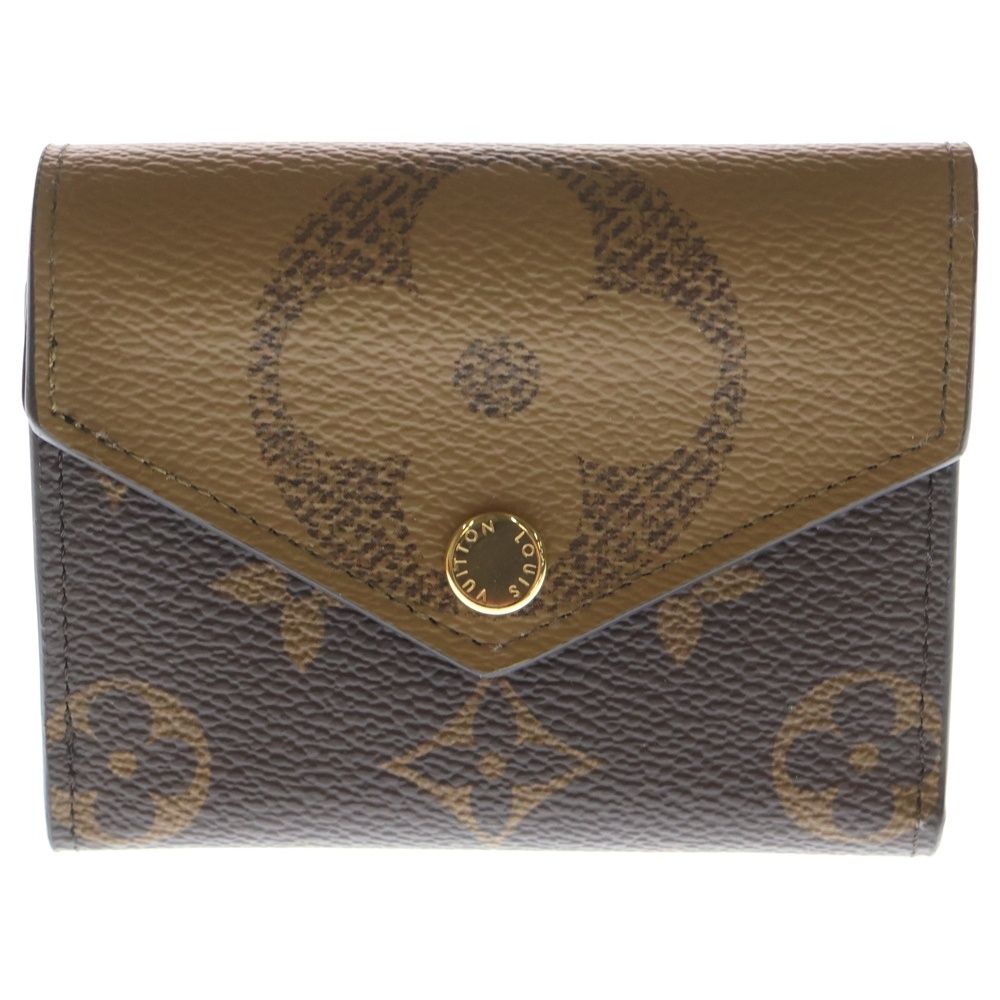LOUIS VUITTON ルイヴィトン モノグラム リバース ポルトフォイユ ヴィクトリーヌ 三つ折り財布 コンパクトウォレット ブラウン レザー M 81557