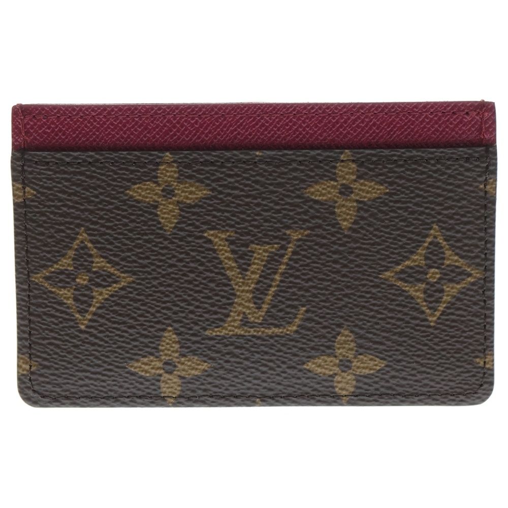 LOUIS VUITTON ルイヴィトン モノグラム ポルトカルトサーンプル フューシャ カードケース 名刺入れ ブラウン ワインレッド PVC M 60703